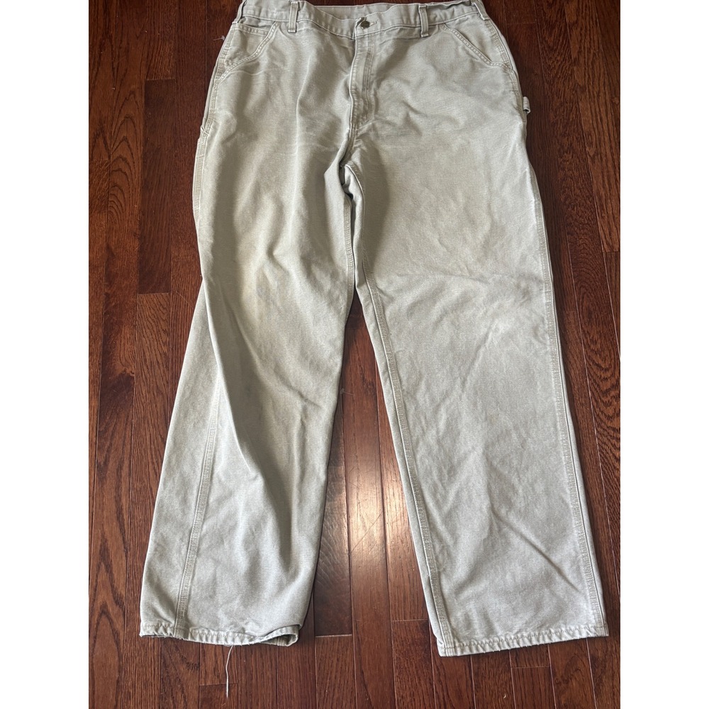 Carhartt B11-DES Loose‎ Original Fit Canvas Work Dungaree Pants Tan 40x36 Mens